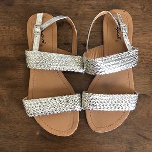 Silver metallic sandals
